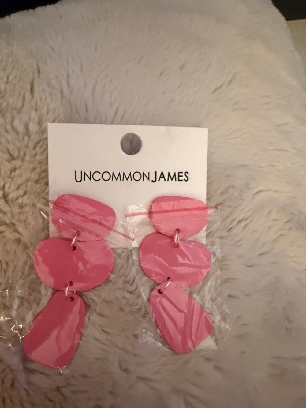 Uncommon James Bright Pink Triple Drop Earrings